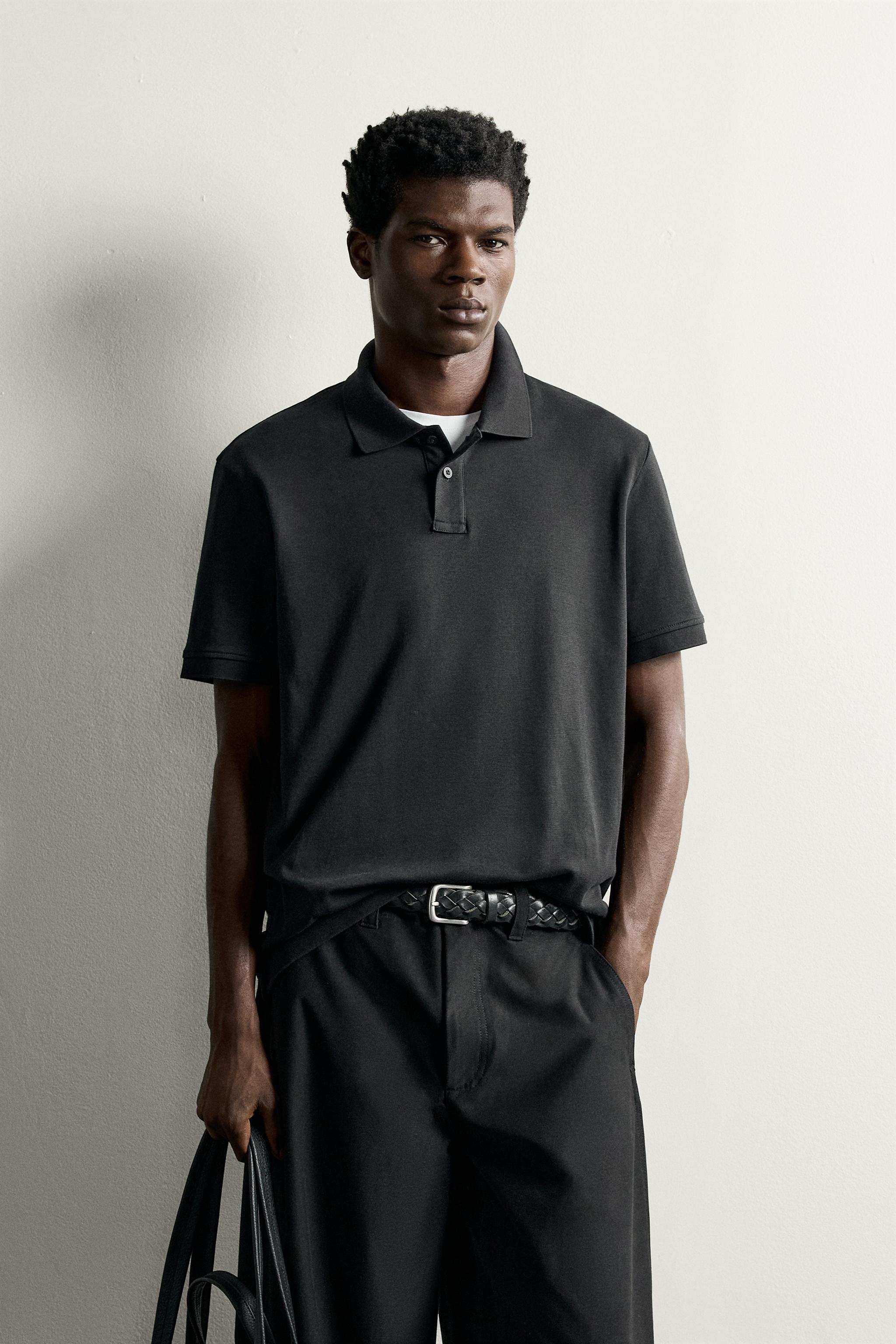 Мужские рубашки Zara COTTON REGULAR FIT POLO SHIRT — фото 2