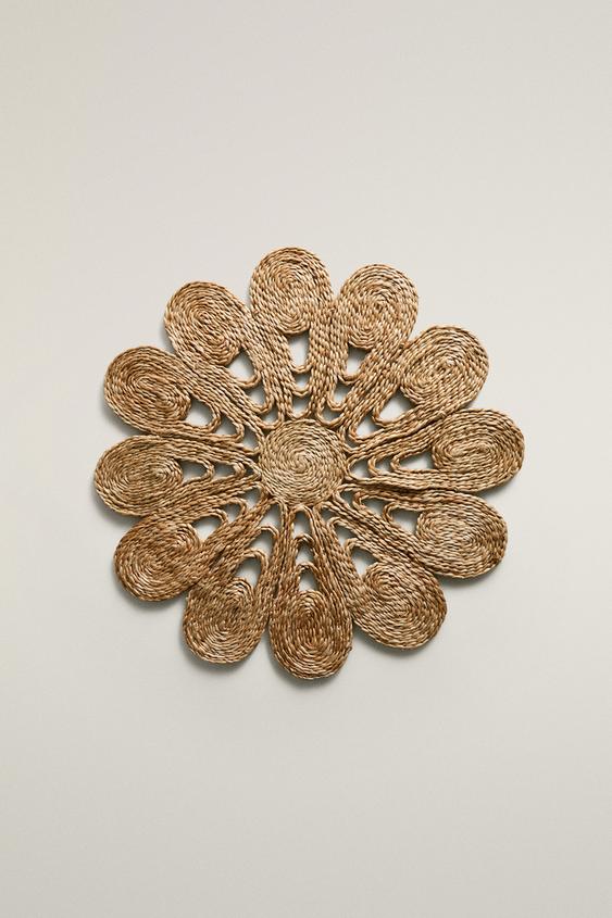 FLORAL JUTE PLACEMAT - Light beige by Zara - Image 0