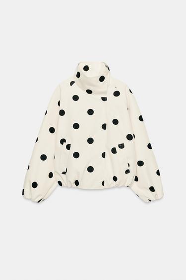 BLOUSON BOMBER À POIS - Blanc de Zara - Image 7