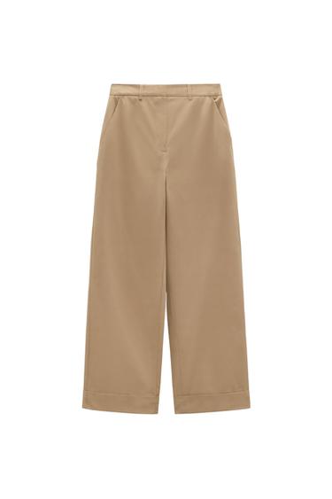WIDE-LEG SATIN TROUSERS