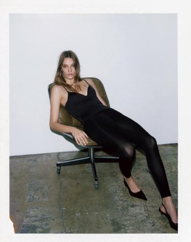 POLYAMIDE BLEND TOP - Black by Zara