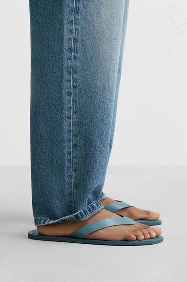STRAPPY LEATHER SANDALS - Sea Green by Zara - Image 1