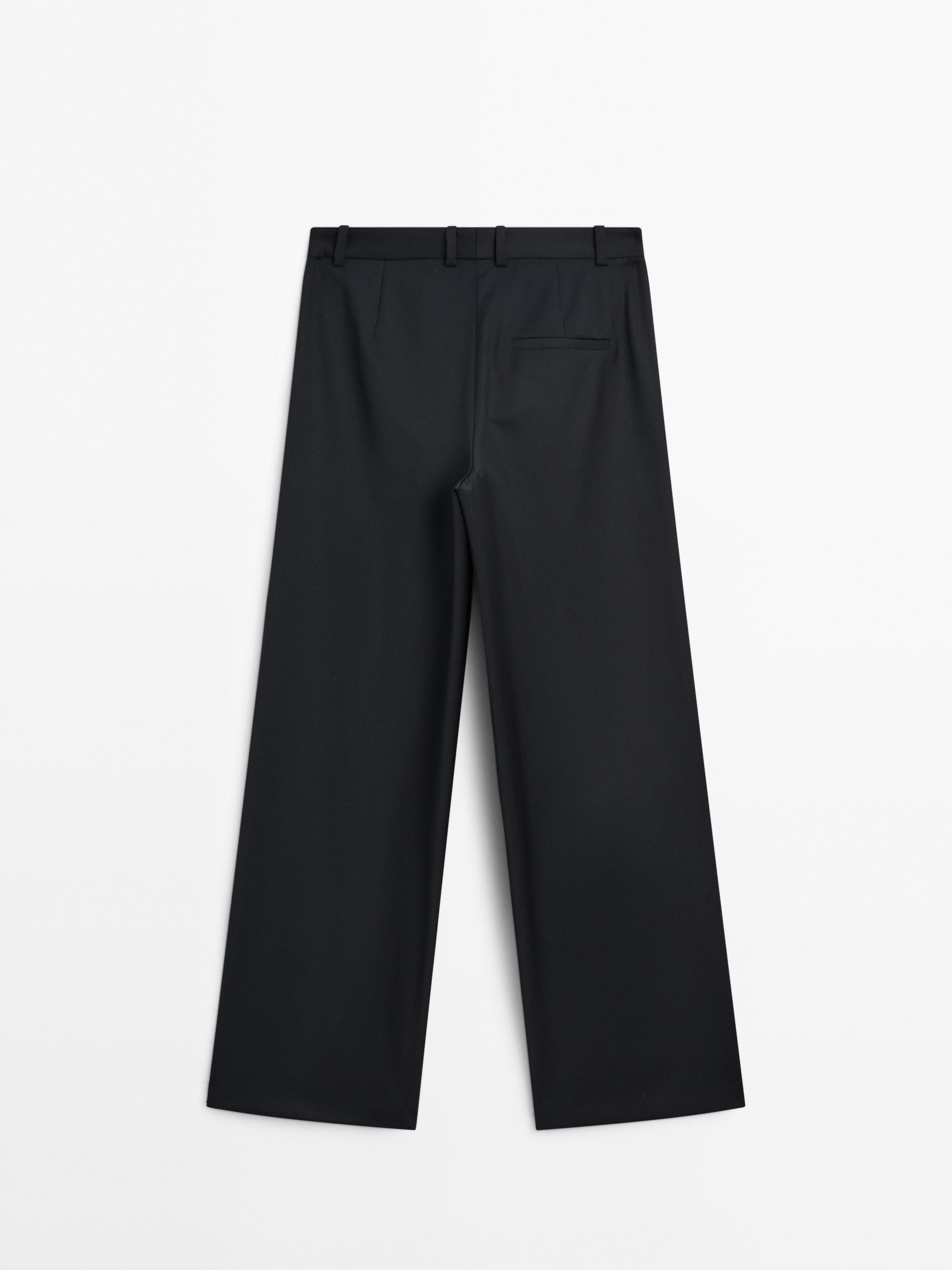Pantalon plissé 100 % laine extra-fine