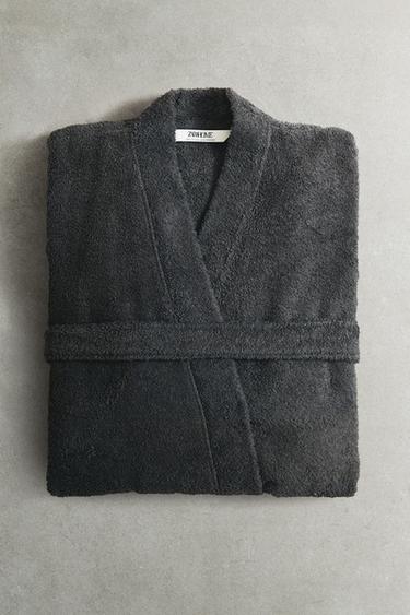 (420 GXM²) PEIGNOIR COTON PREMIUM - Gris foncé de Zara - Image 7