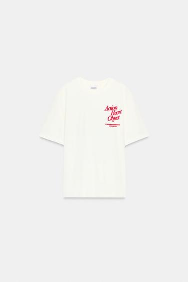 T-shirt Zara Blanc Imprimé Animal Noir – Taille M/UK 8-10 – Coton/élasthanne – Occasion Très Bon état