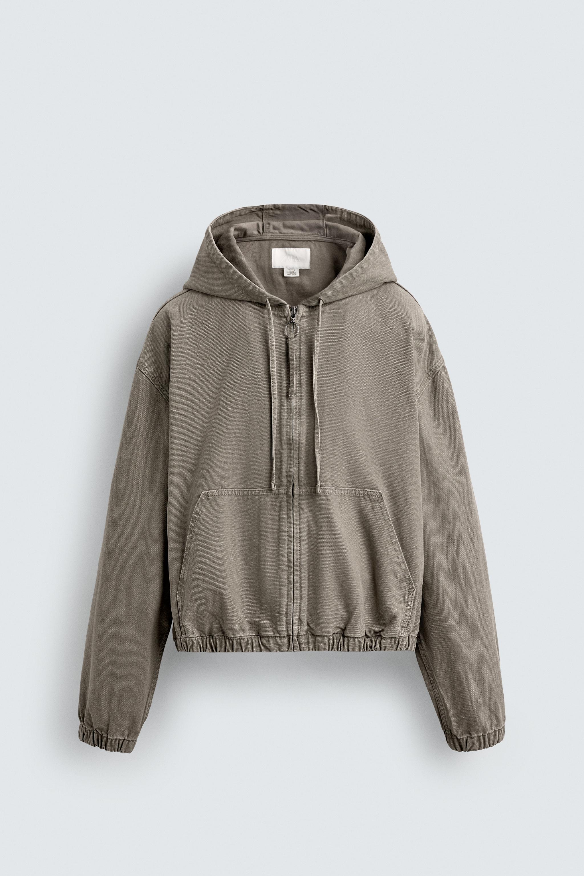 不毛の大地 WASHED HOODED JACKET - Mid-blue | ZARA Canada