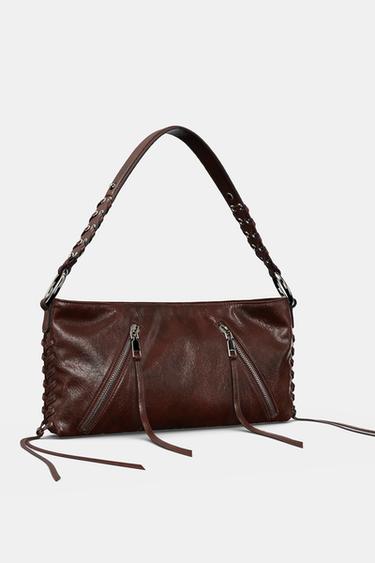 ZIPPED SHOULDER BAG - Chocolate by Zara - Image 7