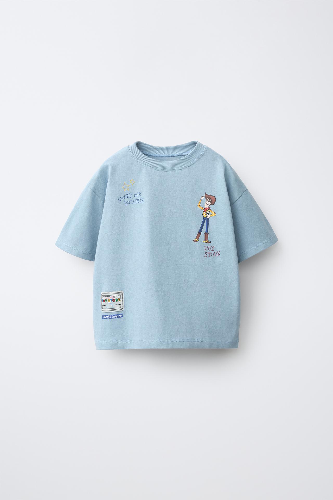 TOY STORY © DISNEY PIXAR PRINTED AND EMBROIDERED T-SHIRT — Light blue