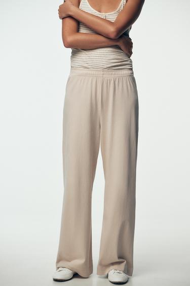 PANTALON DROIT RUSTIQUE - Sable de Zara - Image 1