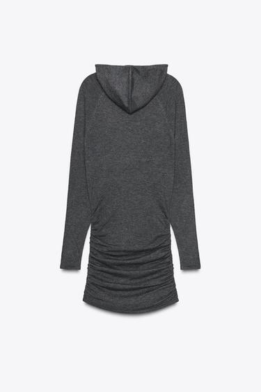 HOODIE KNIT MINI DRESS - Anthracite grey by Zara - Image 8