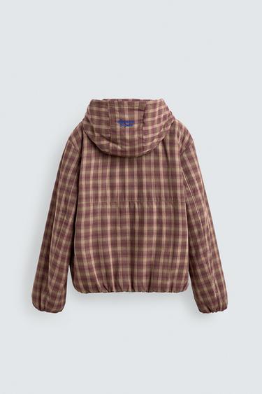 HOODIE CHECK JACKET - Reddish by Zara - Image 7
