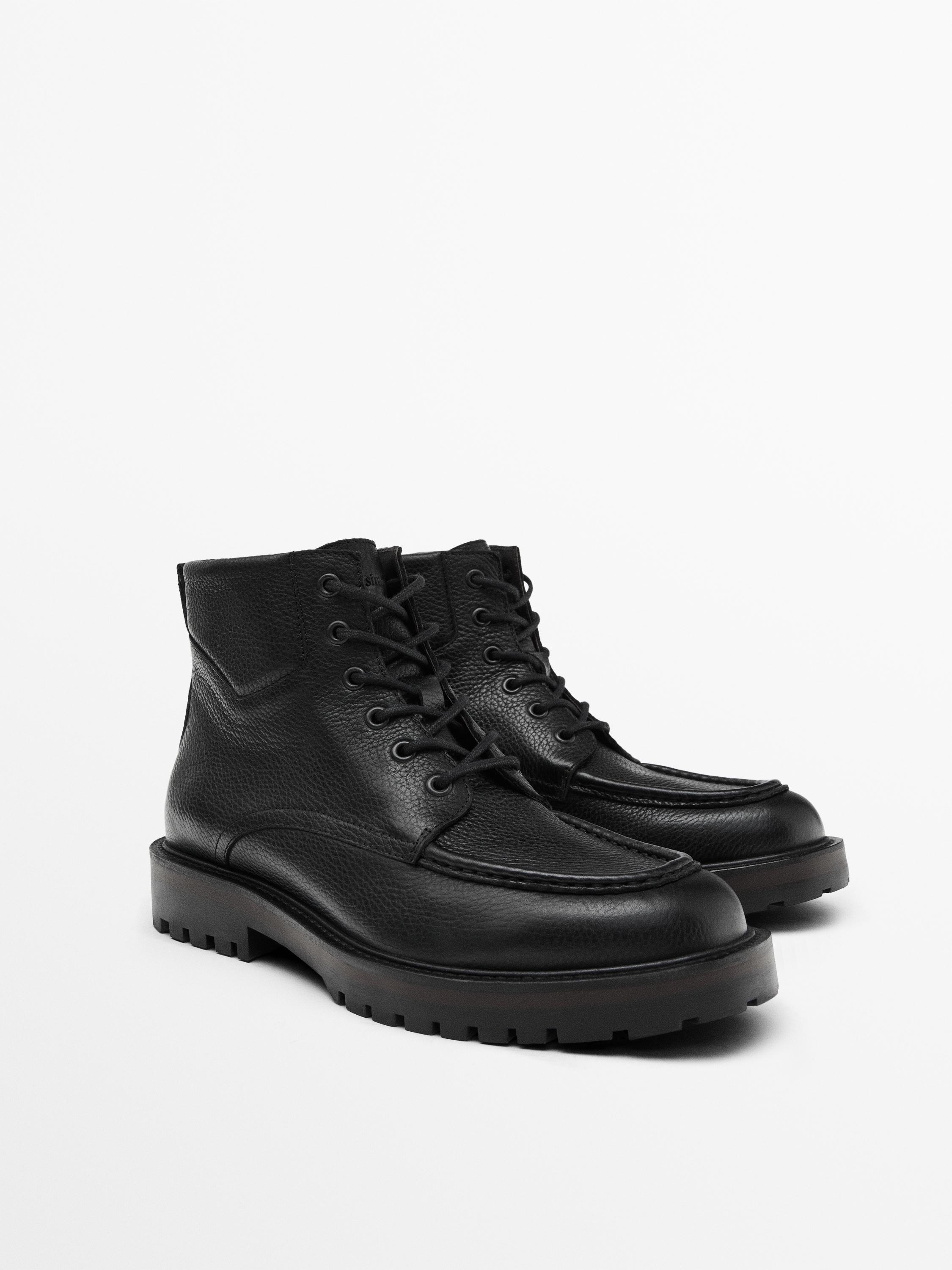 Tumbled moc toe boots