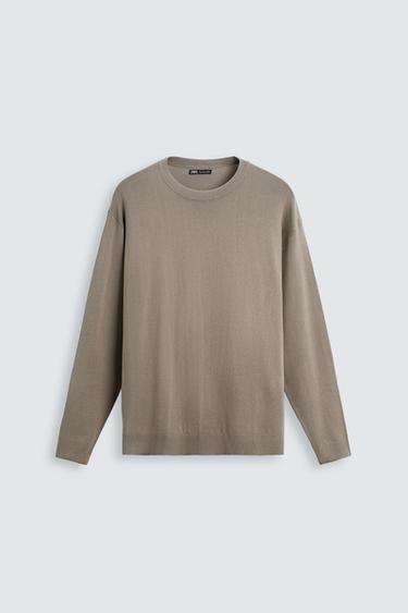 BASIC VISCOSE BLEND SWEATER - Taupe grey by Zara