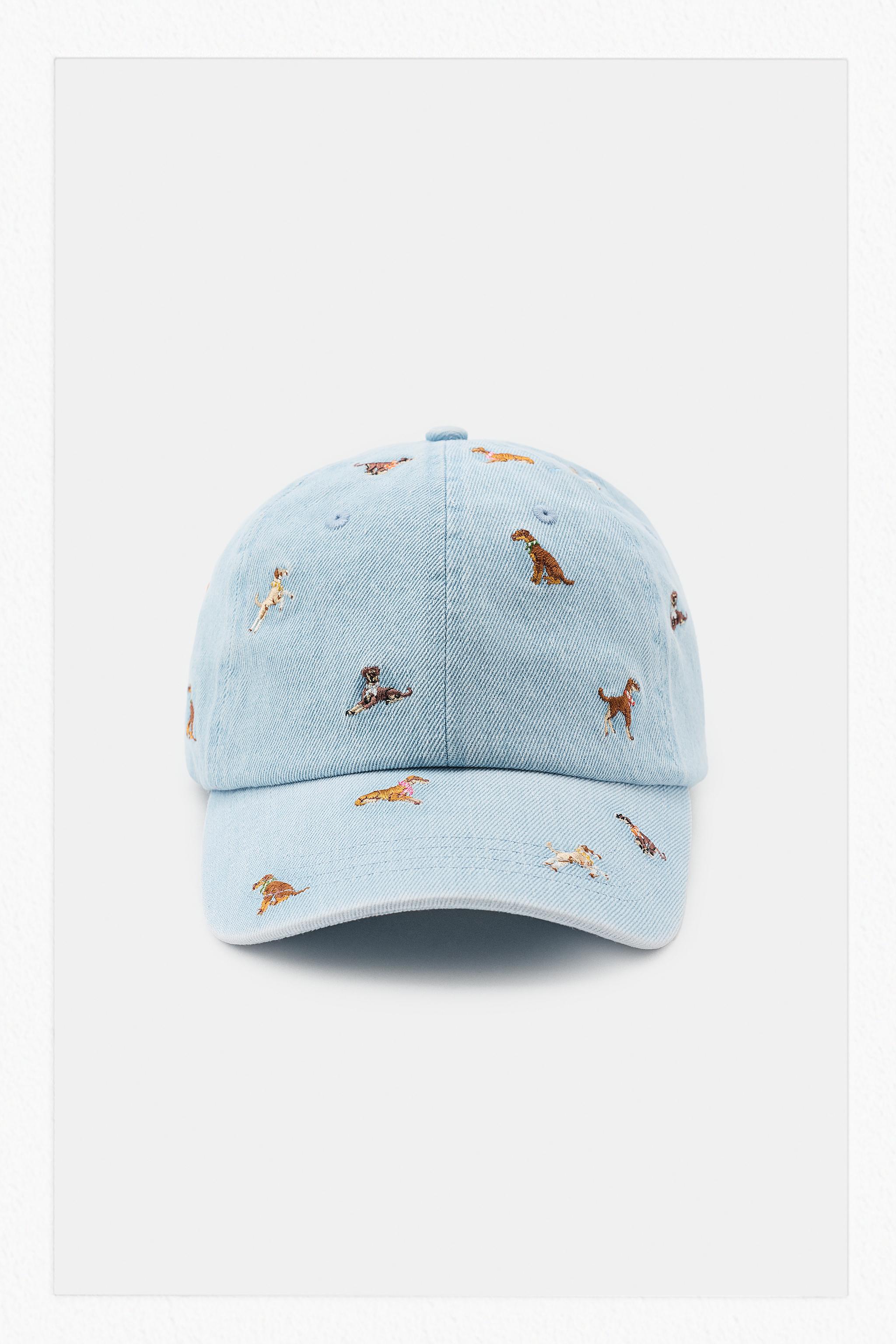 DENIM CAP WITH DOG EMBROIDERY