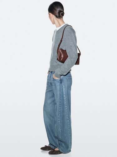 Sac porté épaule en cuir nappa - Bordeaux de Zara - Image 0