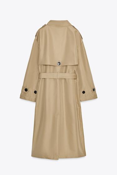 TRENCH CROISÉ LONG CEINTURE - Camel clair de Zara - Image 4