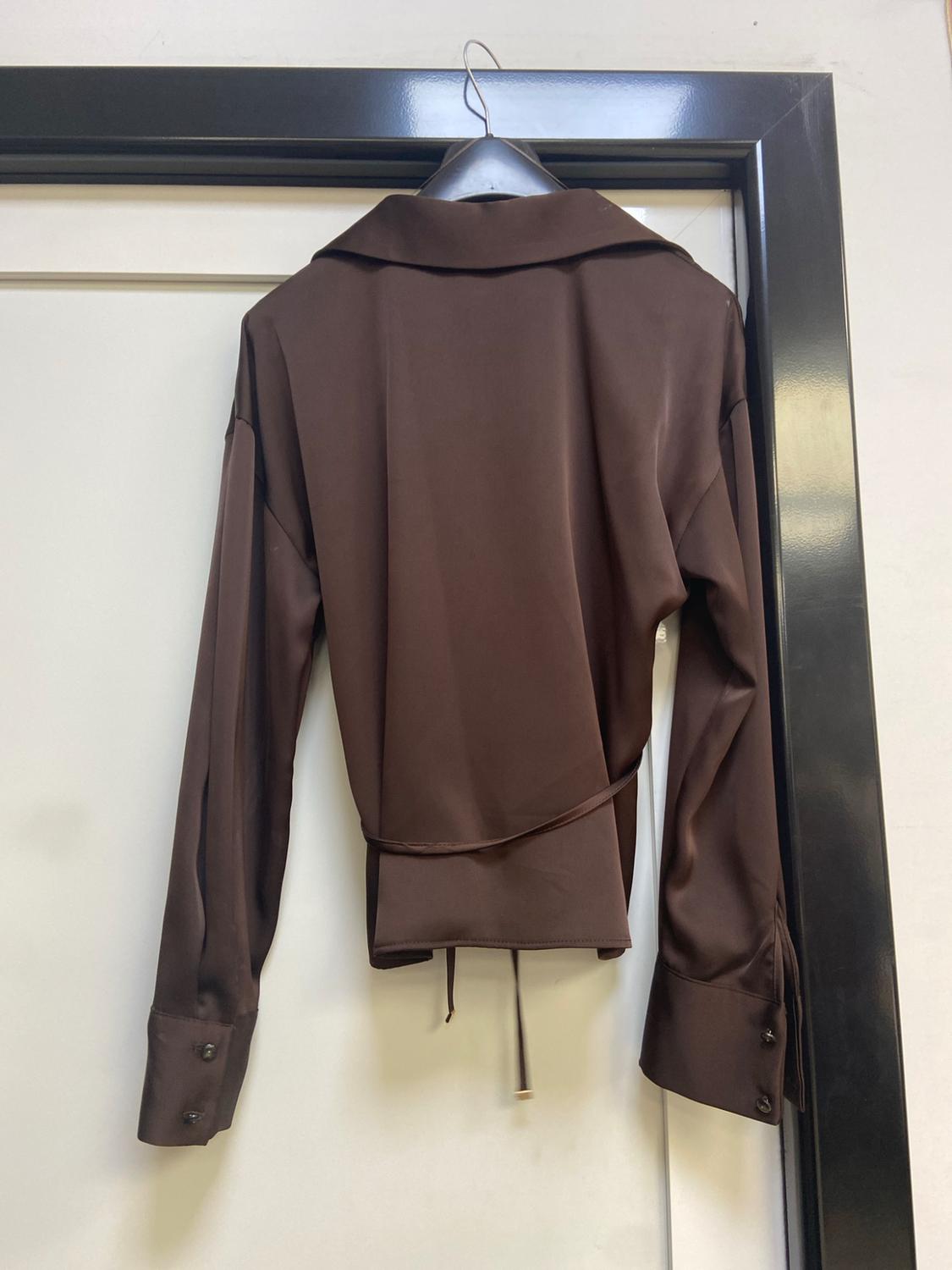 SATIN BLOUSE WITH BELT - Image 3