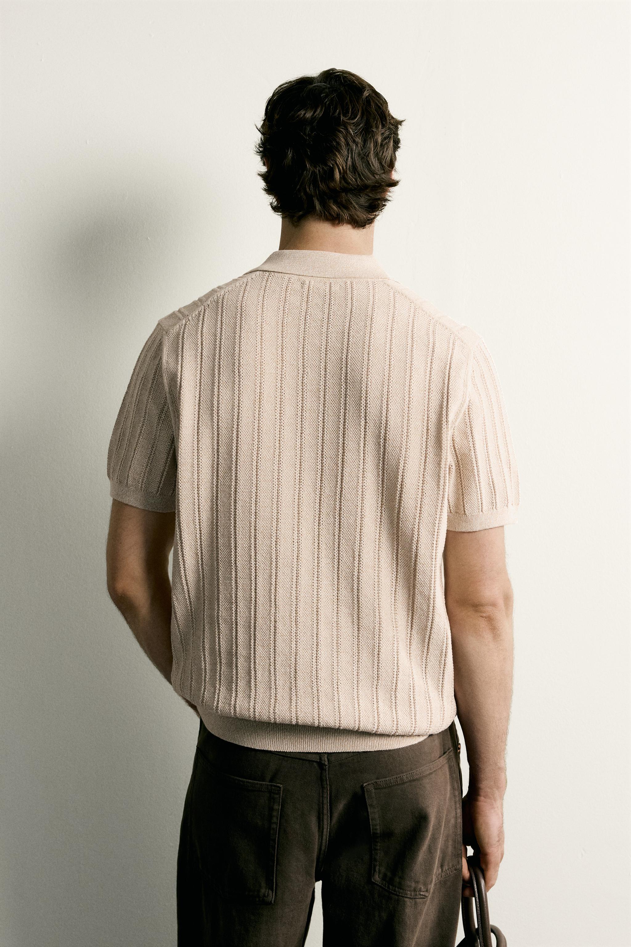 OPEN-KNIT TEXTURED POLO - thumbnail 9