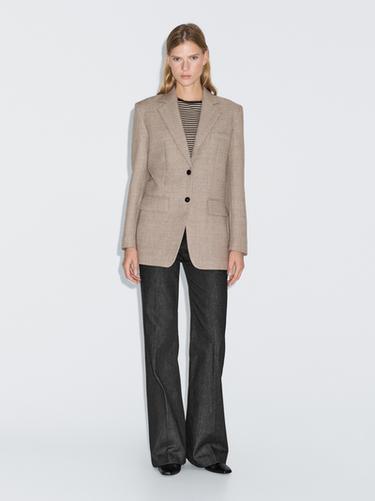 Zara Flecked 100% wool blazer - Sand - Image 0