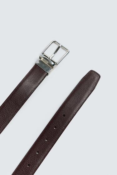 CONTRAST REVERSIBLE LEATHER BELT - Black by Zara - Image 5