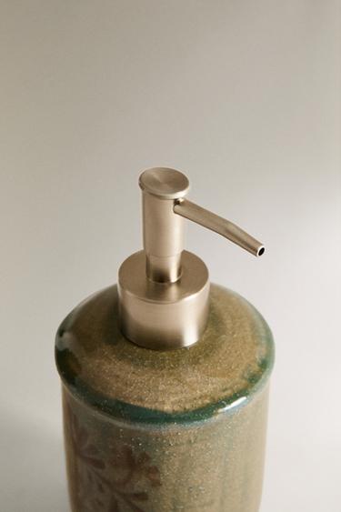 DISTRIBUTEUR SAVON CÉRAMIQUE FLORAL - Verts de Zara - Image 1