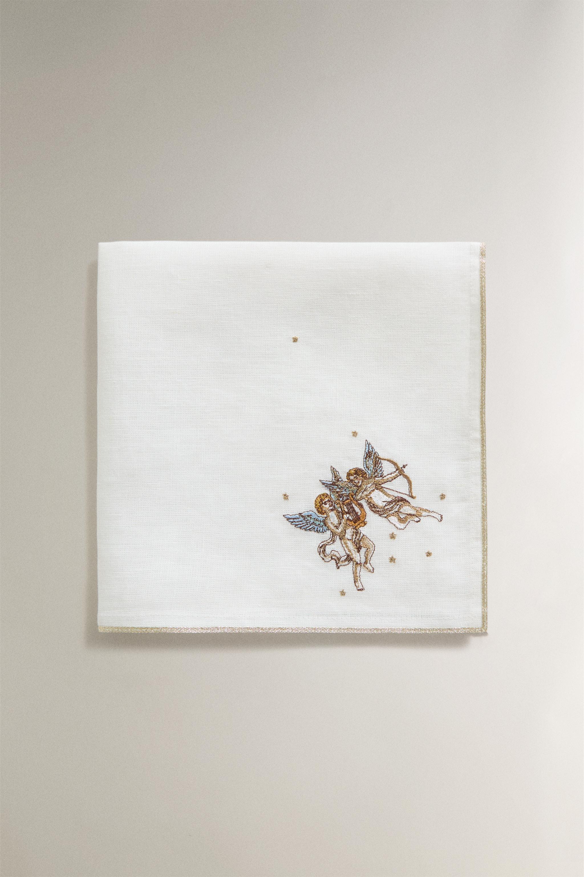 EMBROIDERED LINEN NAPKIN GEMINI | MARISA BERENSON