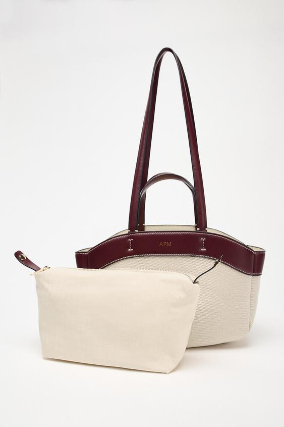 PLÁTĚNÁ KABELKA SHOPPER - Přírodní od Zara - Obrázek 1