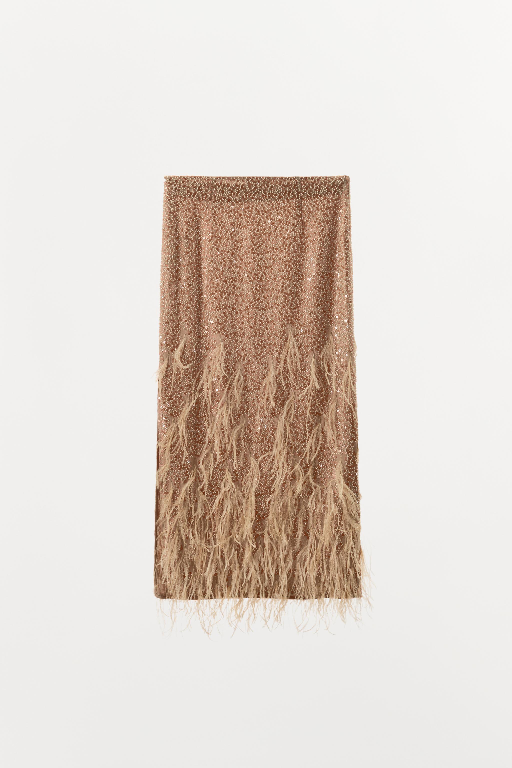 SEQUIN FEATHER SKIRT