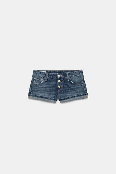 TRF BUTTONED MINI DENIM SHORTS - Navy blue by Zara - Image 5