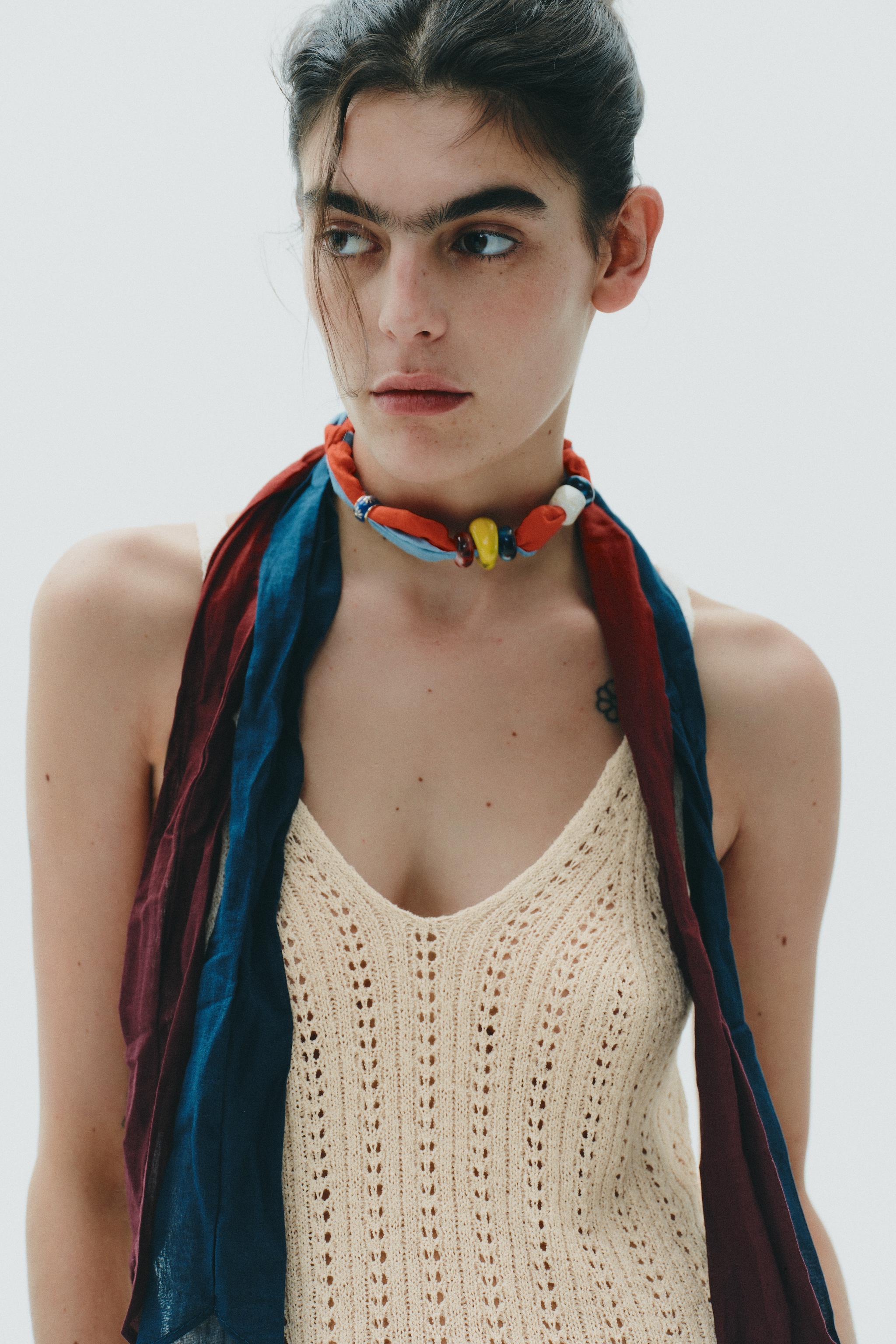 FOULARD EN COTON À BOULES