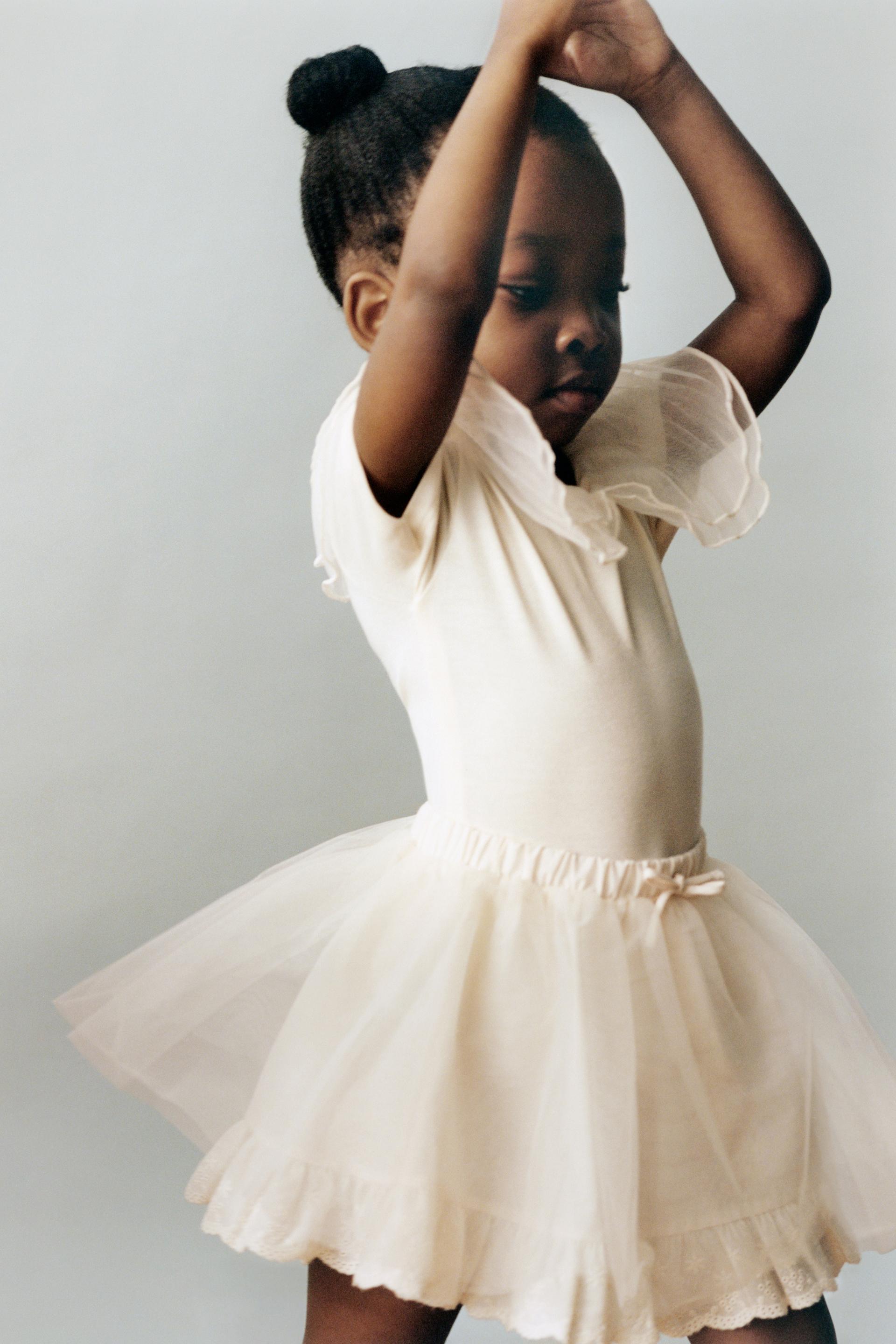 EMBROIDERED TULLE DOUBLE LAYER SKIRT