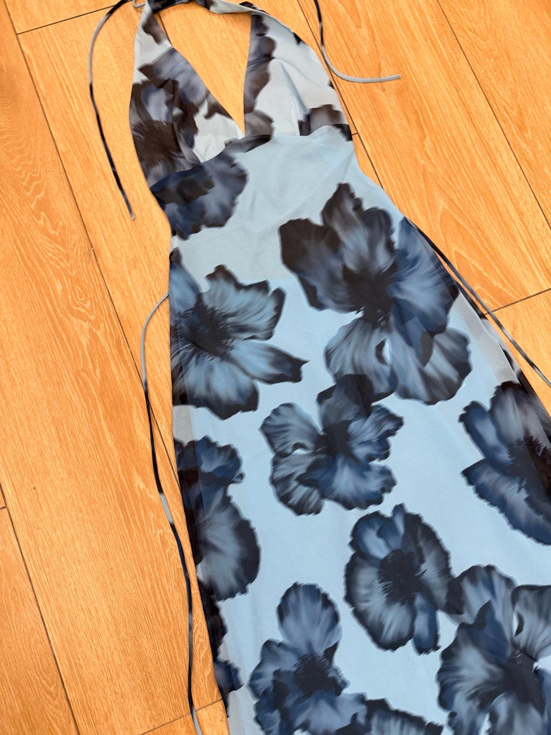 HALTER PRINTED LONG DRESS - Image 4