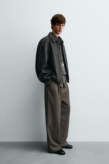 LEATHER EFFECT BOMBER JACKET - Black by Zara - Image 3