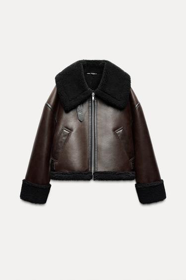 CAZADORA DOBLE FAZ ZW COLLECTION - Burdeos oscuro de Zara