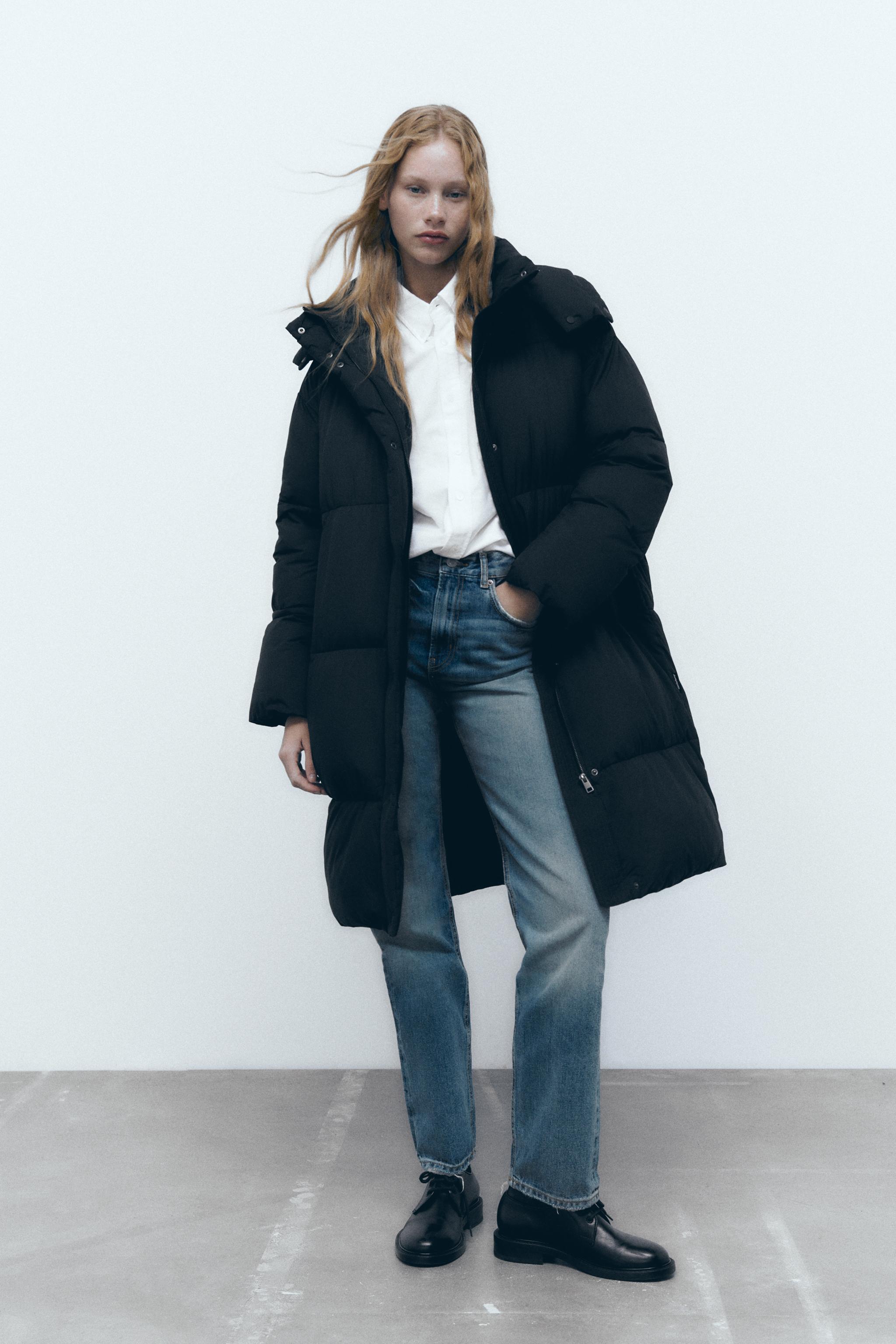 Longline puffer cheap jacket zara