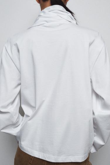 HEAVY COTTON BOW T-SHIRT - White by Zara - Image 2