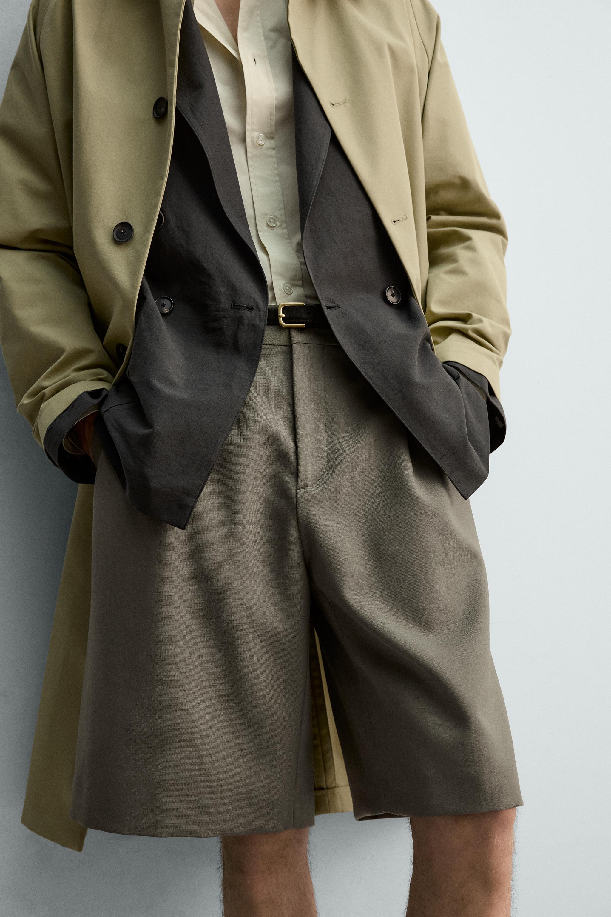 100% WOOL PLEATED SHORTS