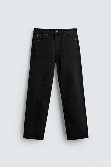 REGULAR STRAIGHT-LEG JEANS - Charcoal by Zara