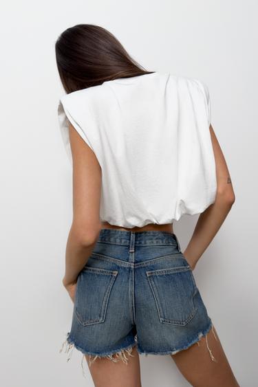 TOP BOULE À ÉPAULETTES - Blanc de Zara - Image 7