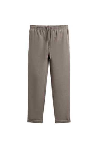PANTALON TAILLE JOGGING CONFORT NON IRON - Marron clair chiné de Zara