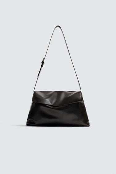 XL LEATHER CROSSBODY BAG - LIMITED EDITION - Brown by Zara