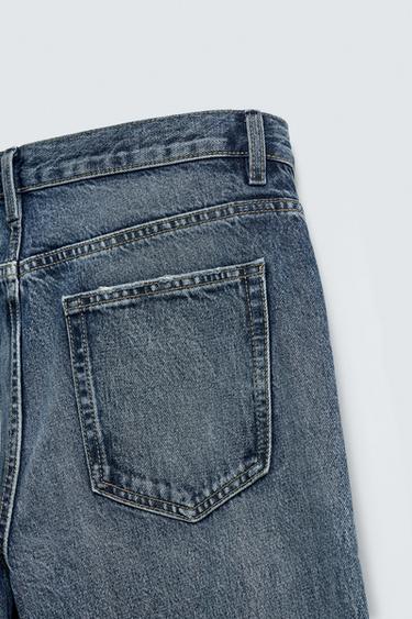 JEANS SLIM CROPPED FIT - Azul de Zara