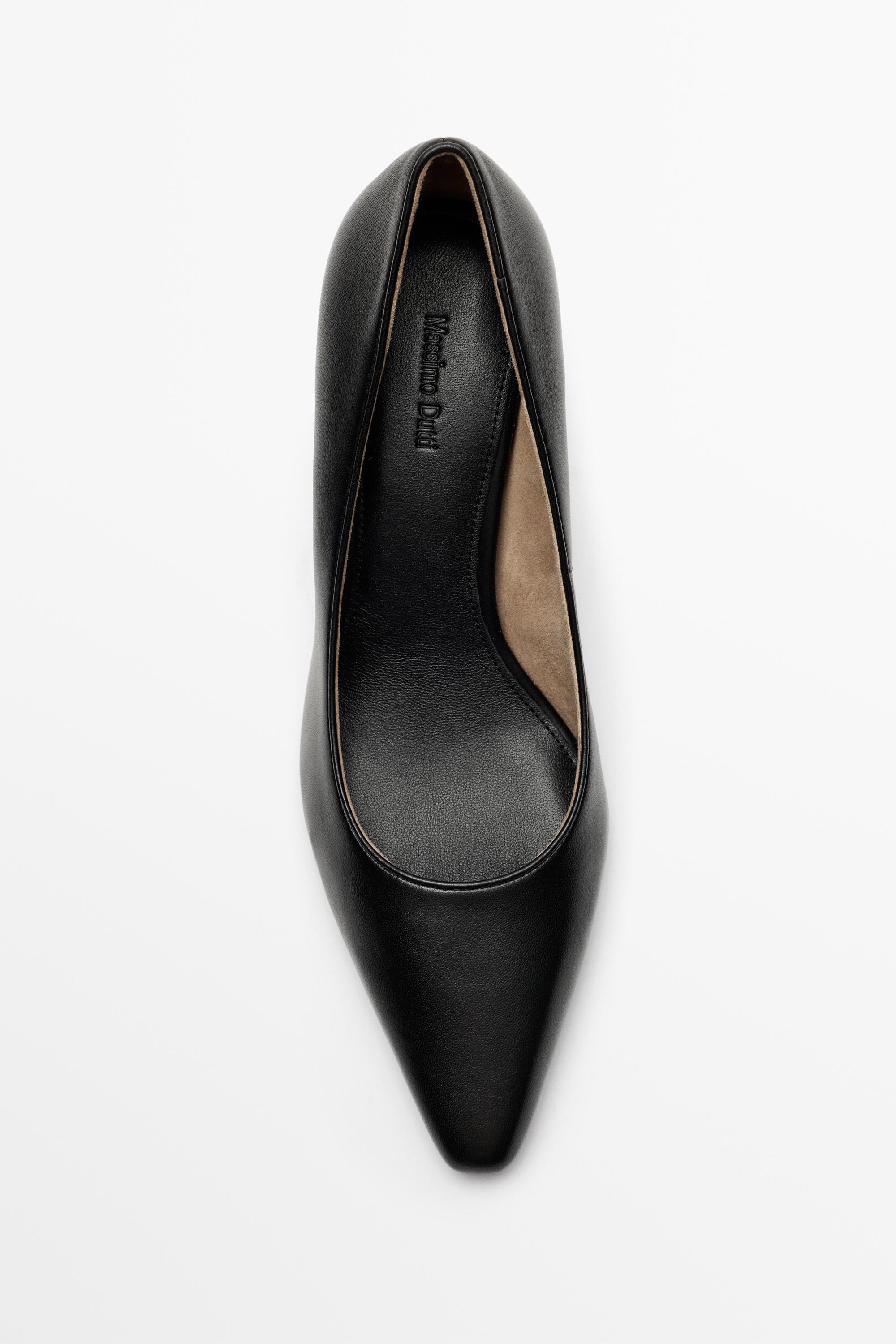 Leather high-heel shoe