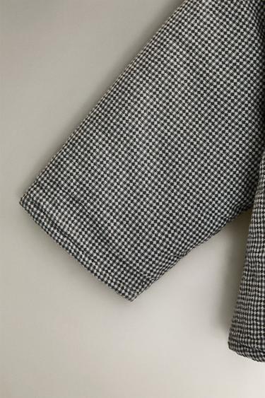 CHILDREN’S QUILTED CHECK JACKET - Grey green by Zara - Image 2