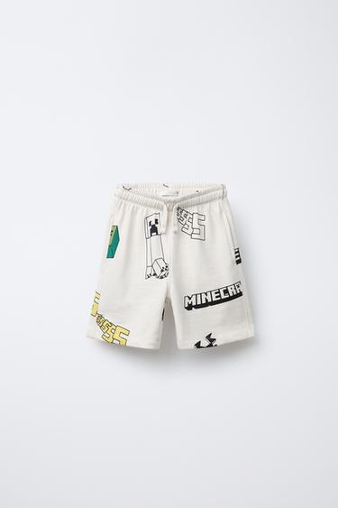 Zara MINECRAFT © MOJANG AB. ™ PLUSH SHORTS - Ecru