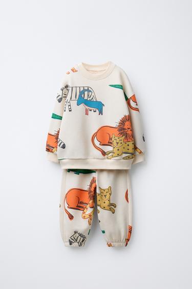 ENSEMBLE DE JOGGING AVEC SWEAT ET PANTALON JOGGER À IMPRIMÉ ANIMALIER - Iceberg de Zara - Image 0