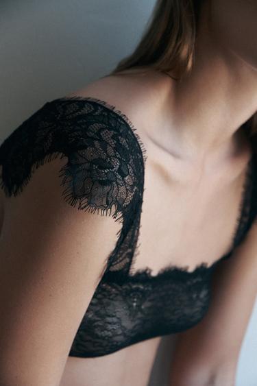 BRALETTE BANDEAU DENTELLE - Noir de Zara - Image 1