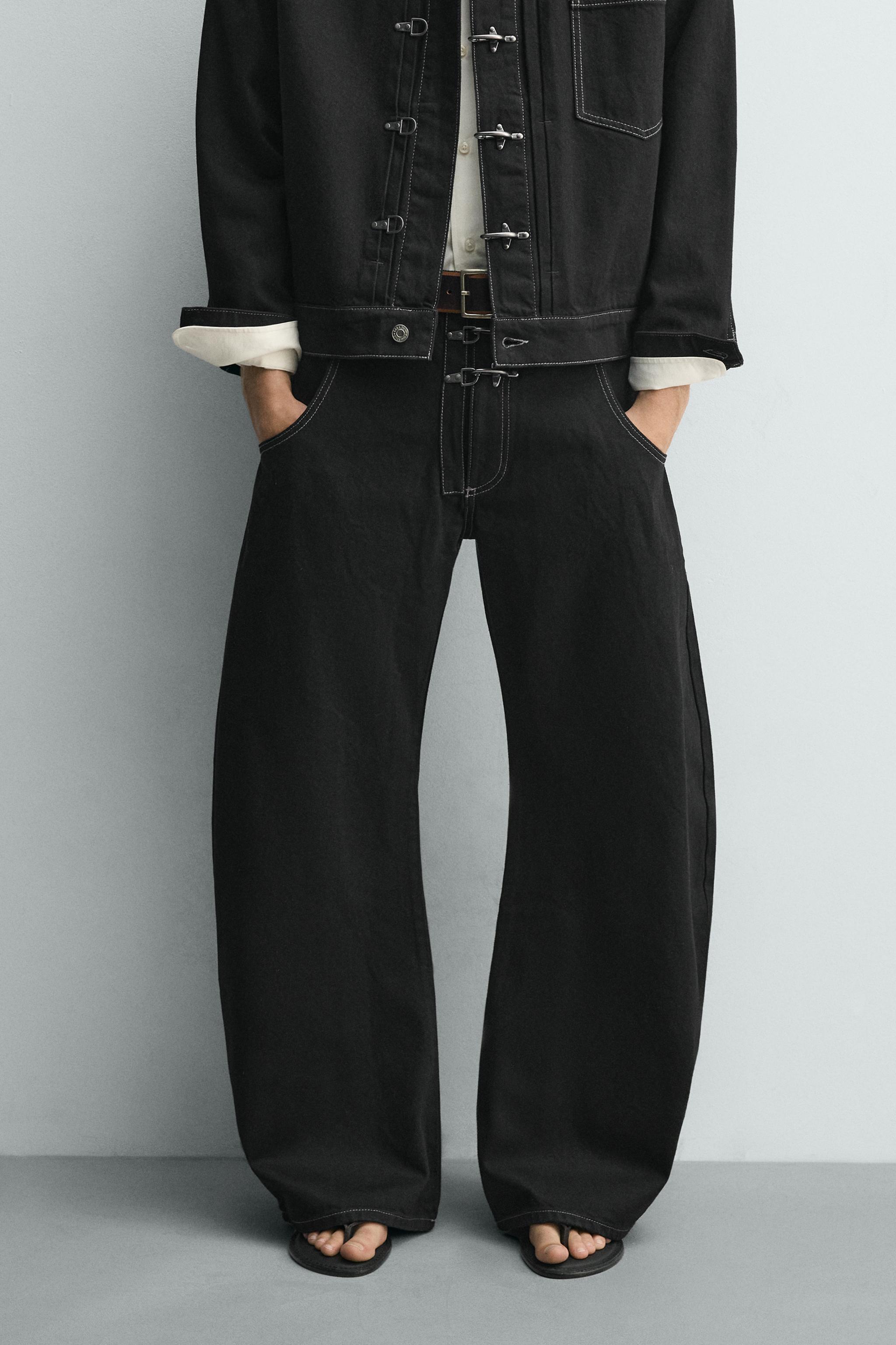 BARREL FIT PANTS WITH FIREMAN CLASP