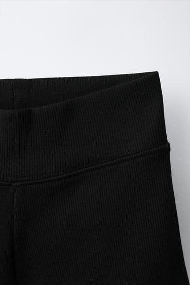 LEGGING COURT CÔTELÉ - Noir de Zara - Image 2