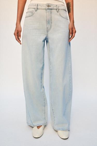 ZW COLLECTION LOOSE BARREL MID-WAIST JEANS - Blue by Zara - Image 1